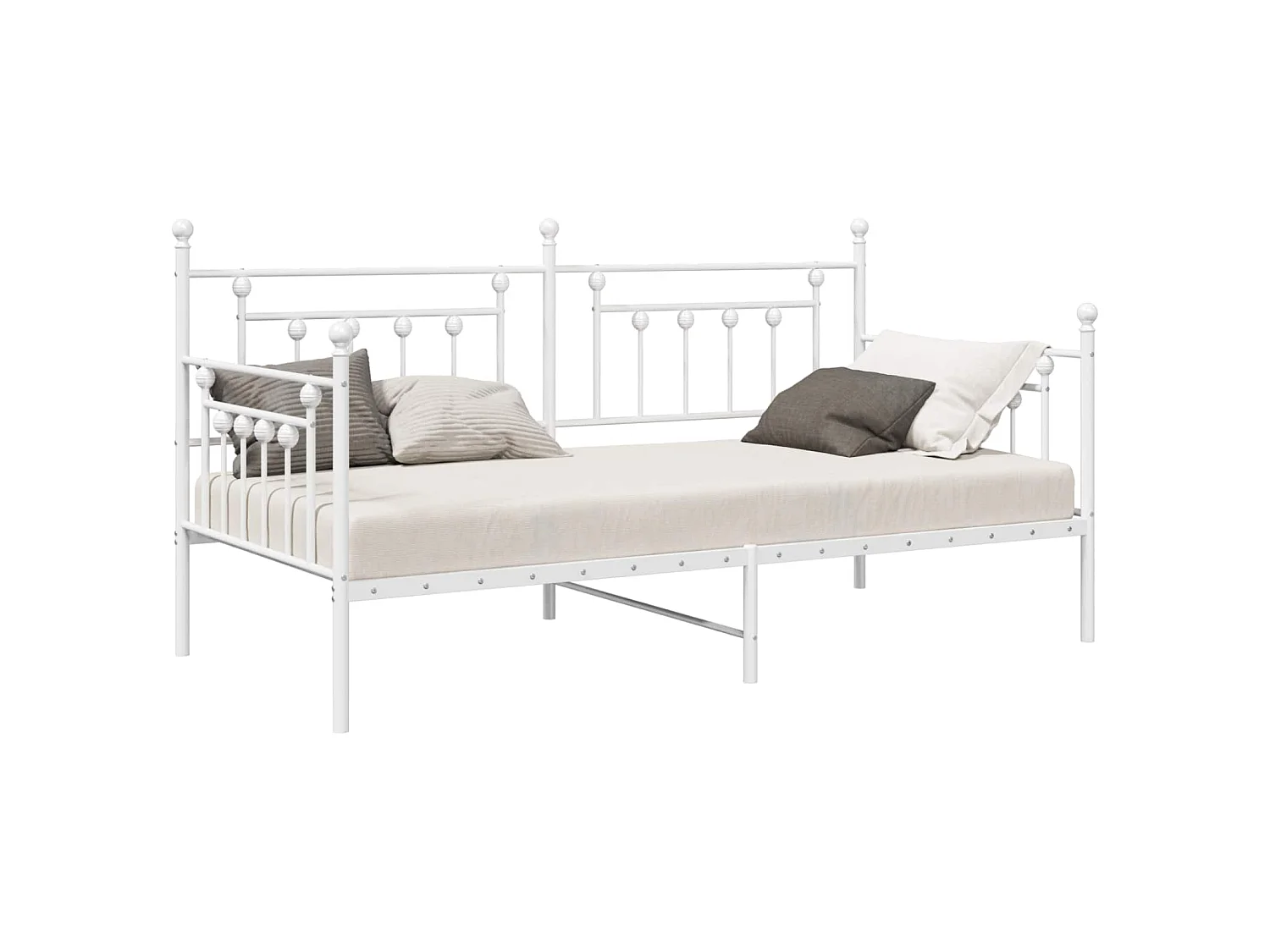 Bedframe voor een daybed Wit 107 x 203 cm Staal