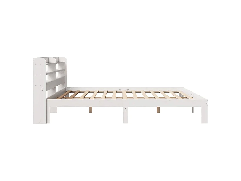 Cadre de lit avec tête de lit sans matelas blanc 200x200 cm