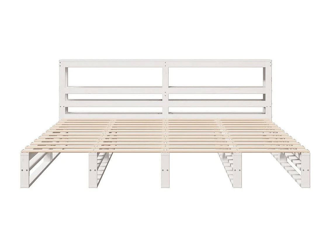 Bedframe zonder matras massief grenenhout wit 200x200 cm