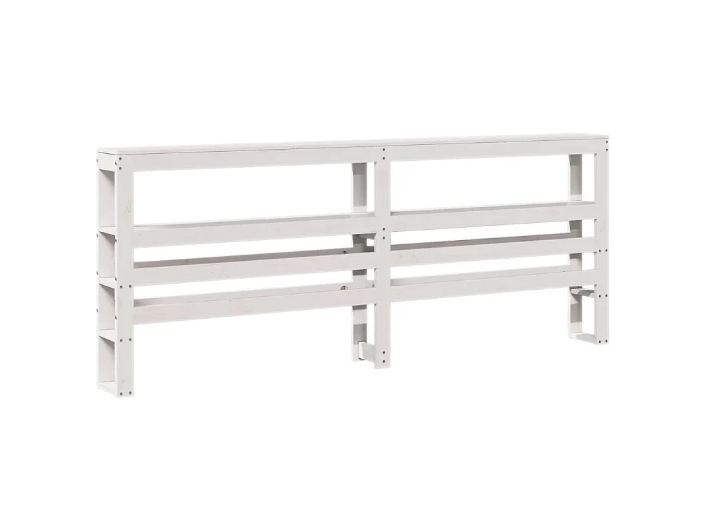 Giroletto con Testiera Bianco 200x200 cm Legno Massello di Pino