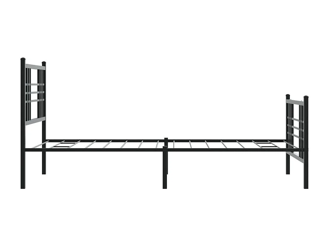 Cadre de lit métal sans matelas avec pied de lit noir 107x203cm