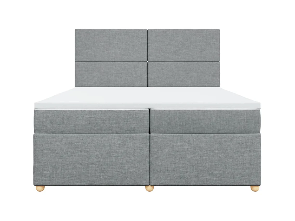 Sommier à lattes de lit avec matelas Gris clair 200x200cm Tissu