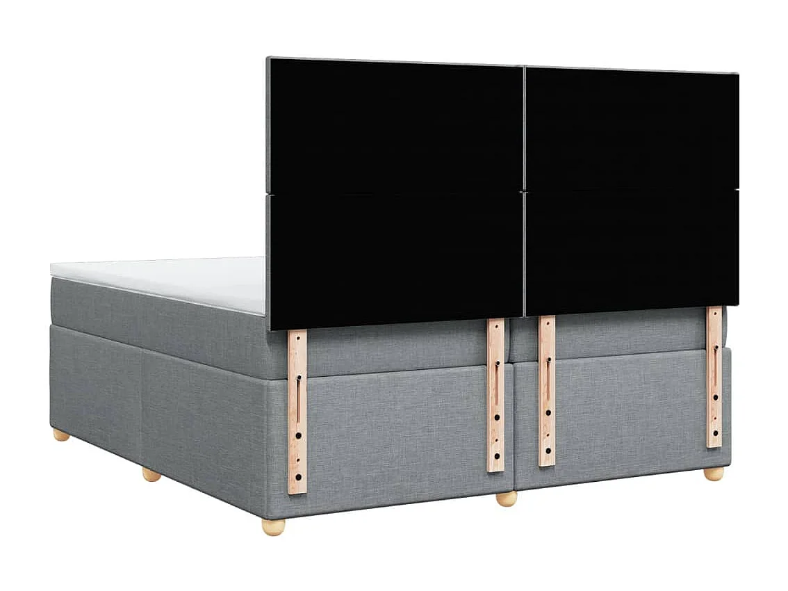 Boxspringbett mit Matratze Hellgrau 200x200 cm Stoff