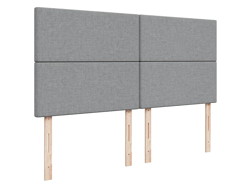 Cama box spring con colchón tela gris claro 200x200 cm