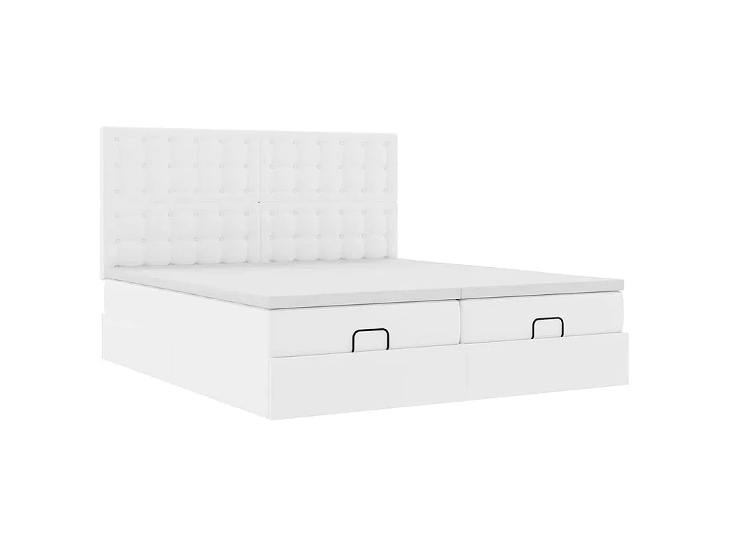 Struttura Letto Pouf con Materassi 200x200 cm Similpelle