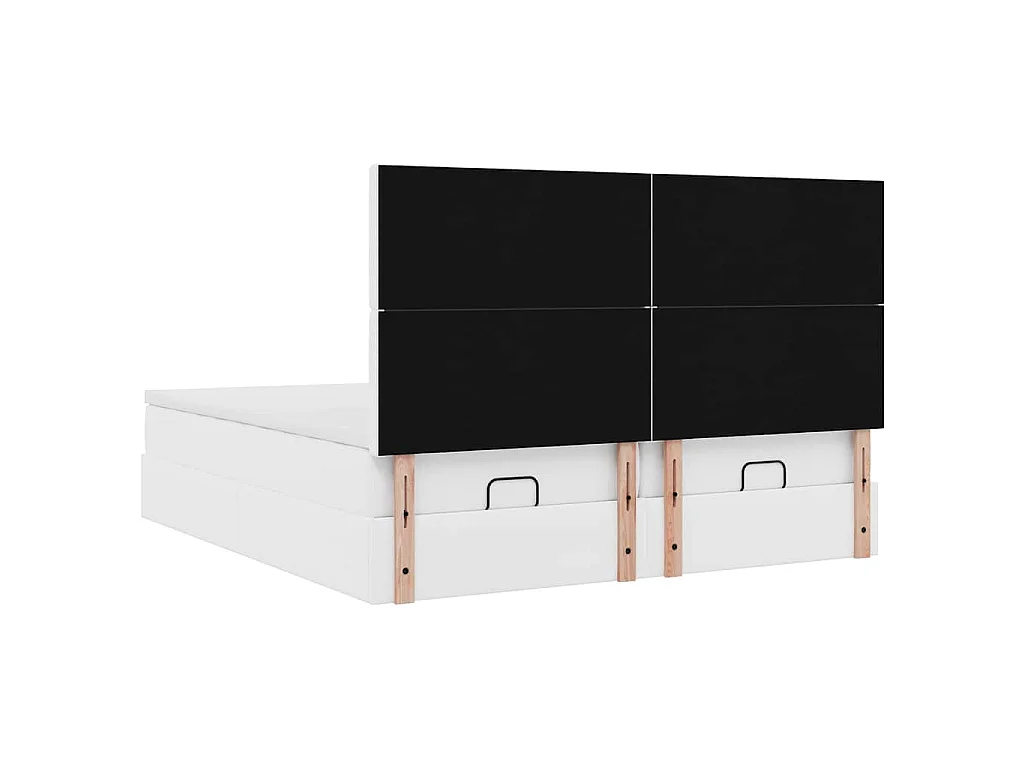 Struttura Letto Pouf con Materassi 200x200 cm Similpelle