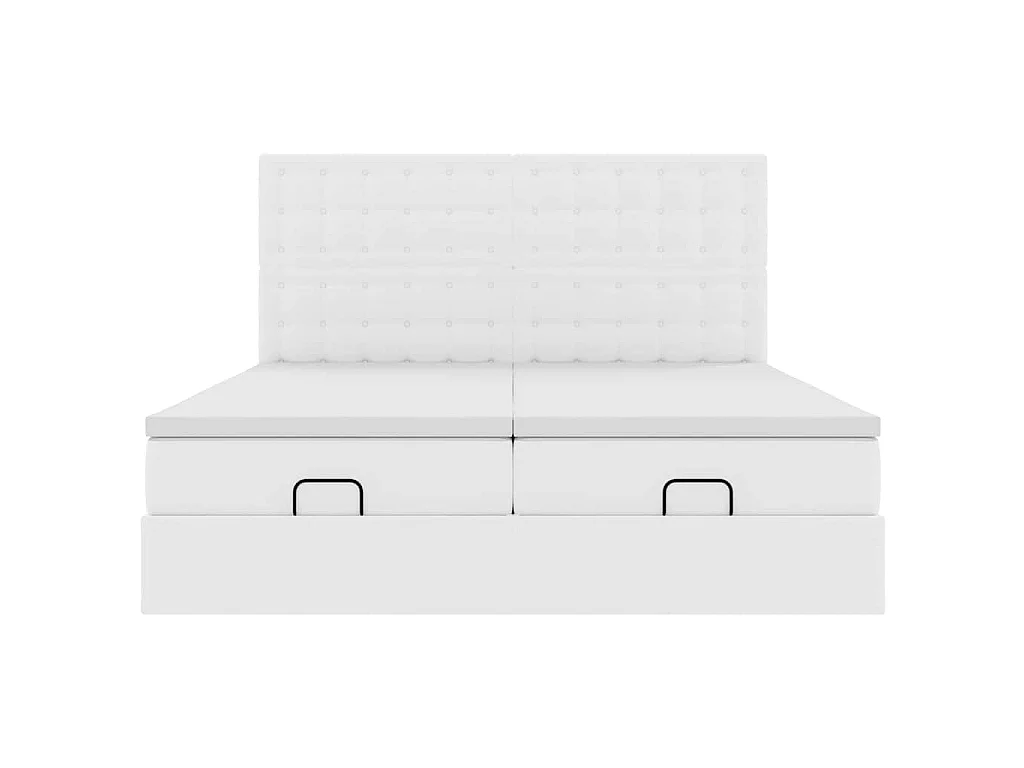 Struttura Letto Pouf con Materassi 200x200 cm Similpelle
