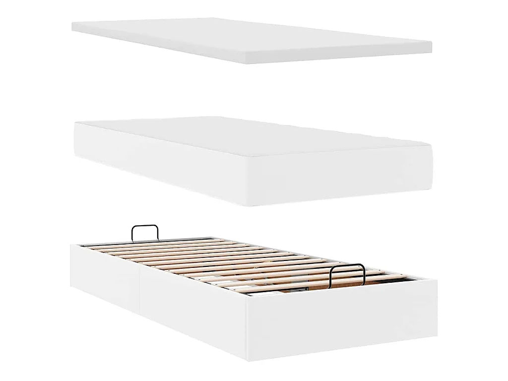 Struttura Letto Pouf con Materassi 200x200 cm Similpelle