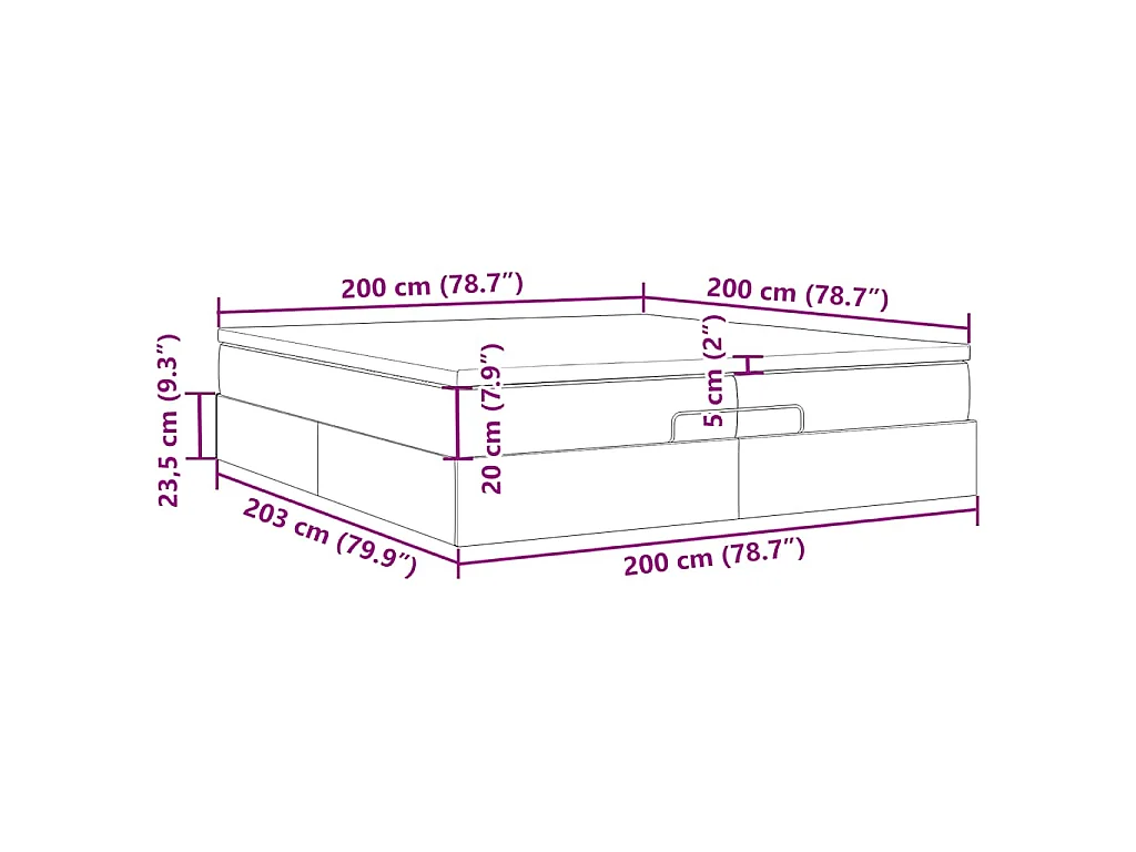 Ottoman bed met matrassen 200x200cm fluweel donkergroen