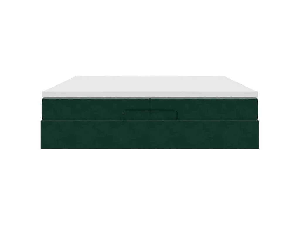 Ottoman bed met matrassen 200x200cm fluweel donkergroen