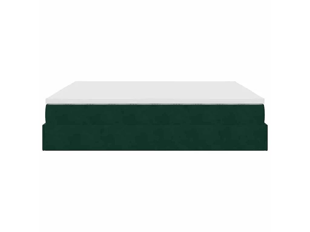 Ottoman bed met matrassen 200x200cm fluweel donkergroen