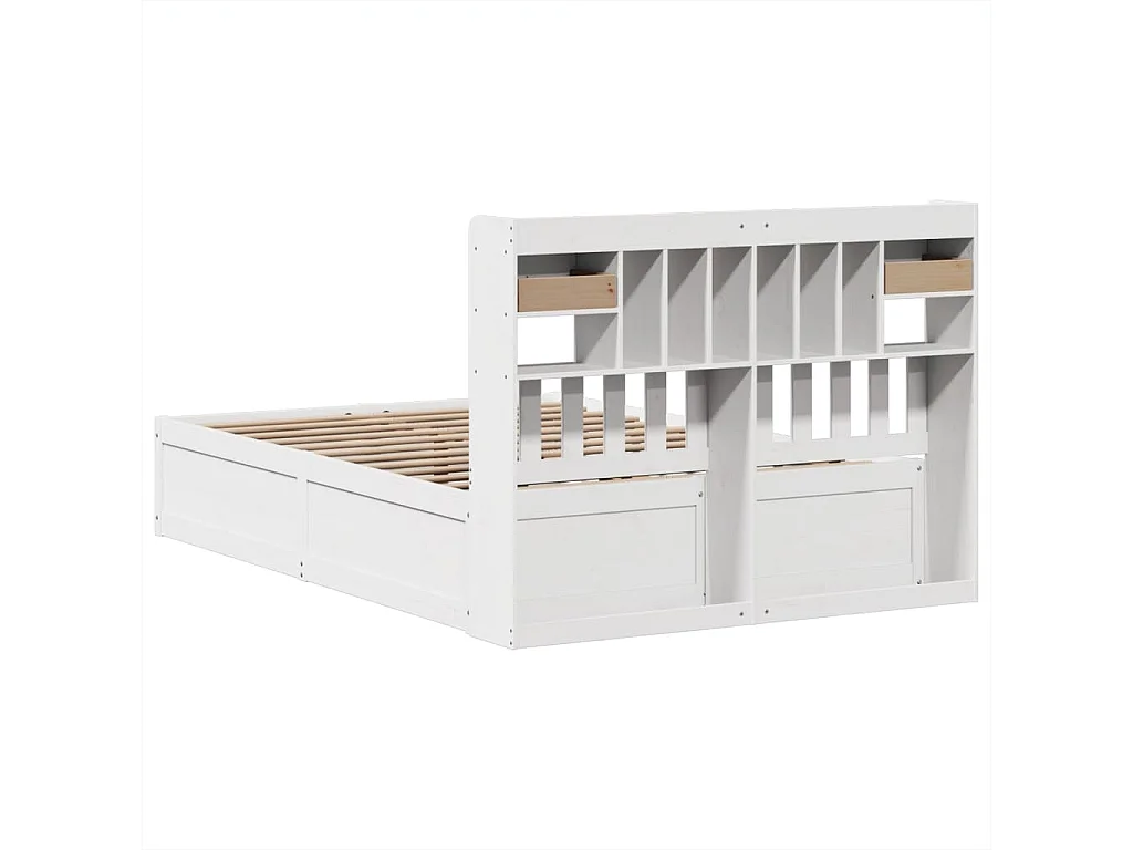 Bedframe zonder matras massief grenenhout wit 150x200 cm