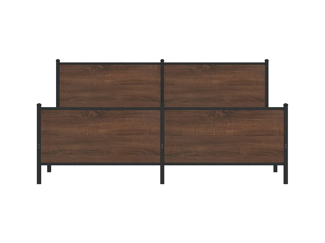 Cadre de lit en métal sans matelas chêne marron 193x203 cm