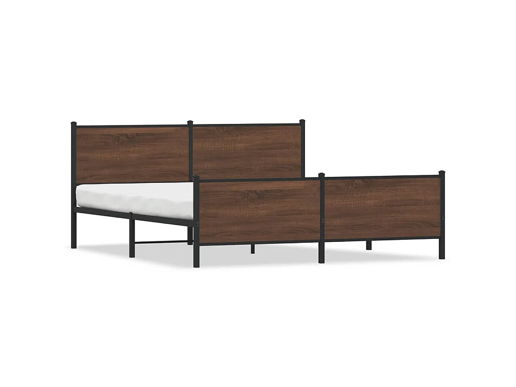 Giroletto senza Materaso in Metallo Rovere Marrone 193x203 cm