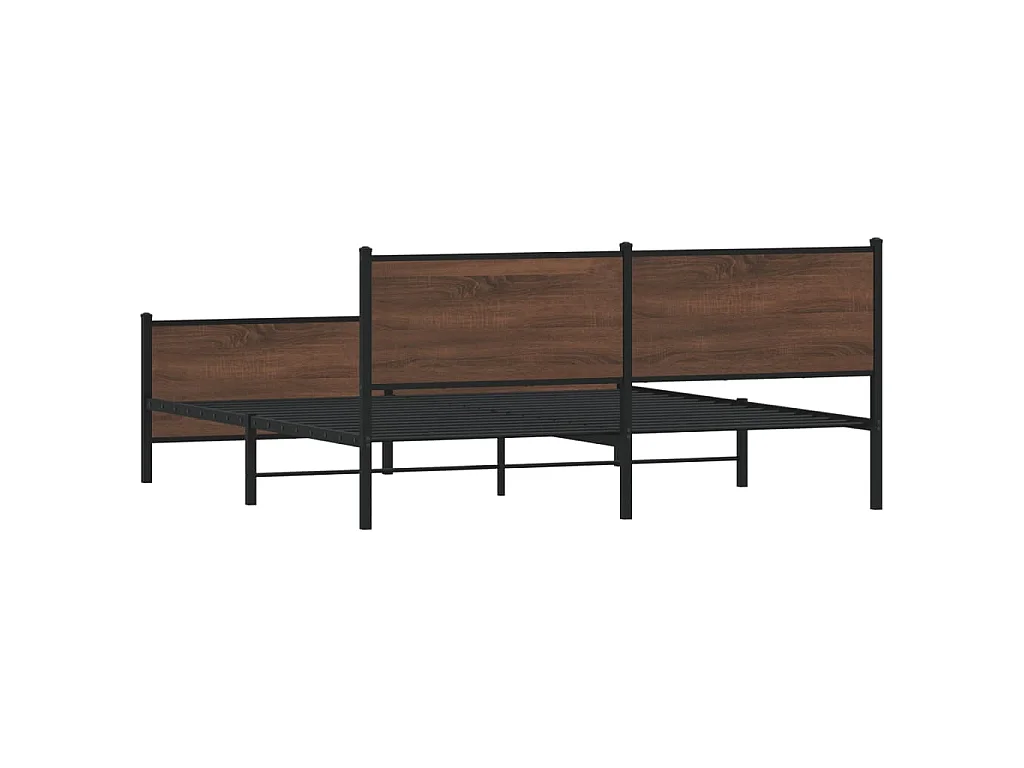 Giroletto senza Materaso in Metallo Rovere Marrone 193x203 cm