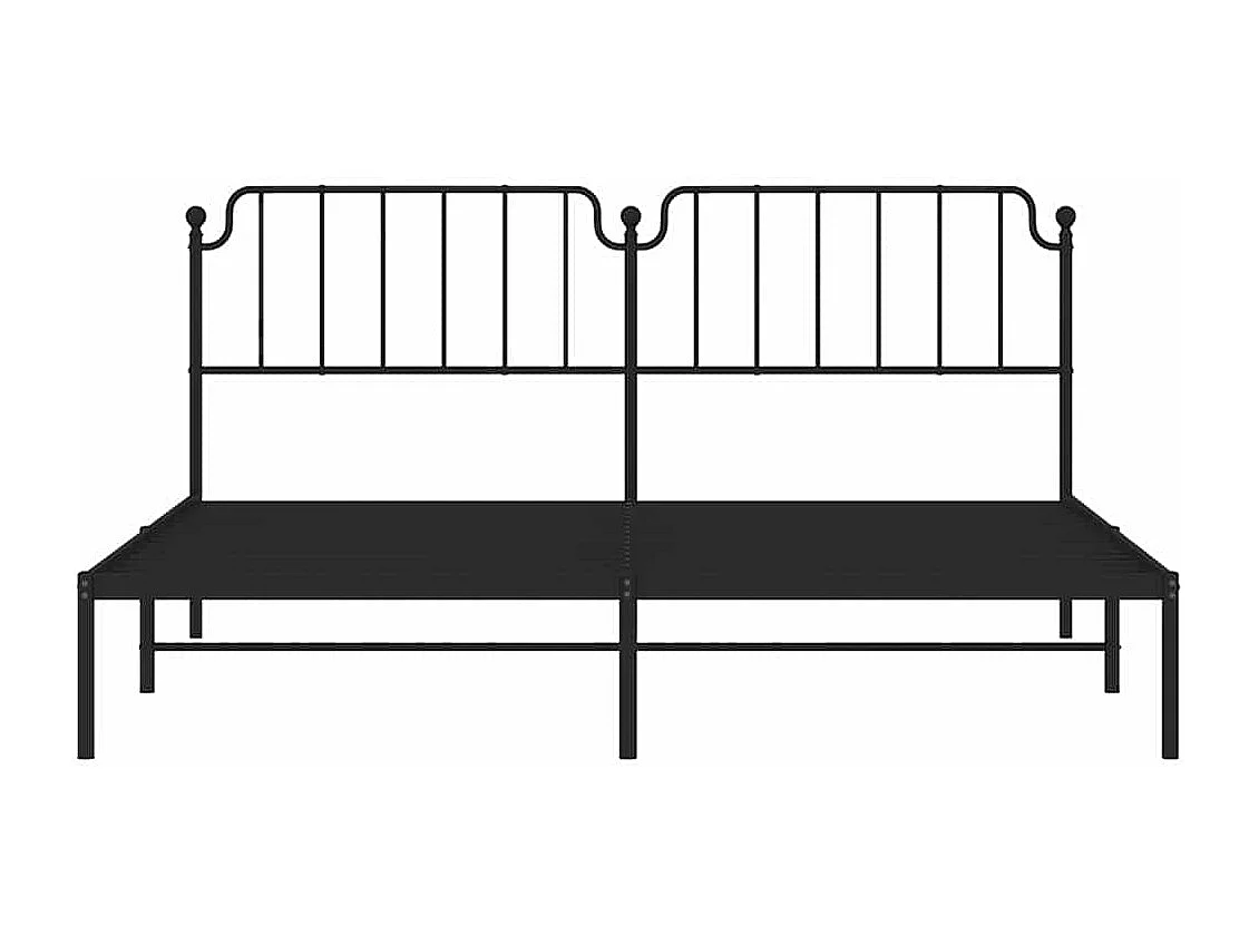 Bettgestell mit Kopfteil Metall Schwarz 193x203 cm
