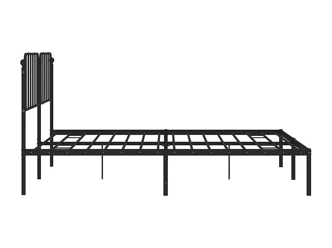 Bettgestell mit Kopfteil Metall Schwarz 193x203 cm