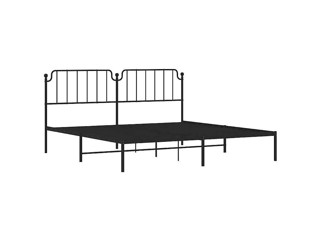 Giroletto con Testiera in Metallo Nero 193x203 cm