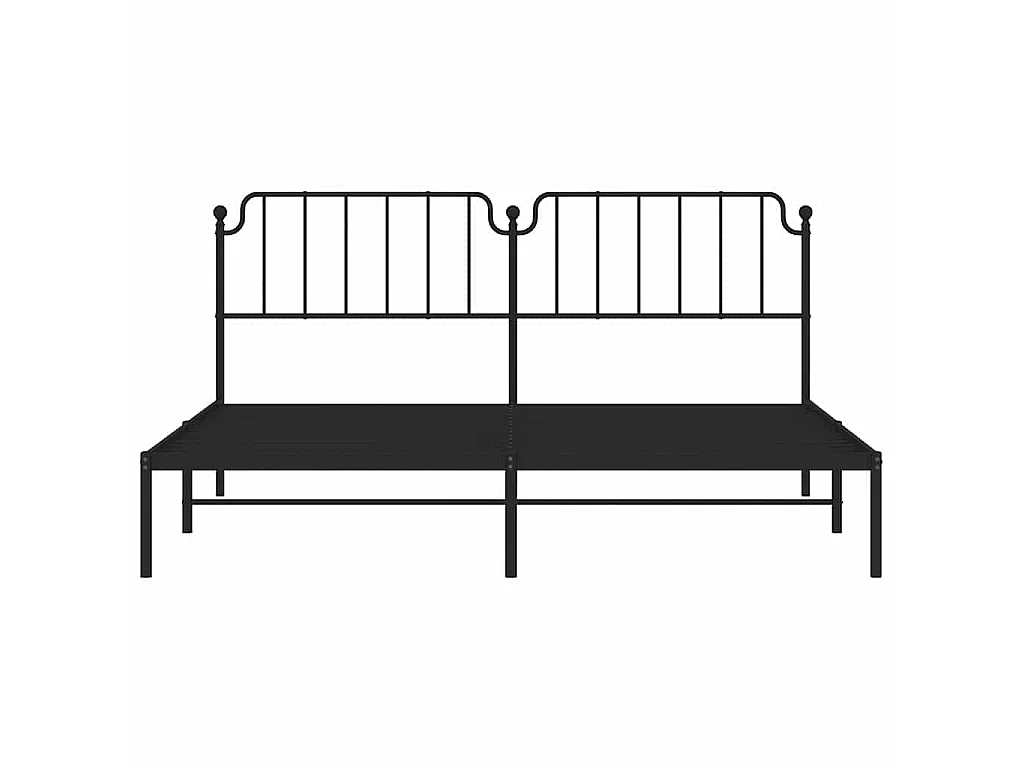 Giroletto con Testiera in Metallo Nero 193x203 cm