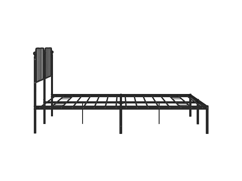 Giroletto con Testiera in Metallo Nero 193x203 cm