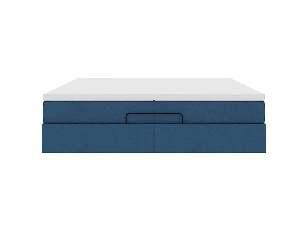 Ottoman-Bett mit Matratzen Blau 200x200 cm Stoff