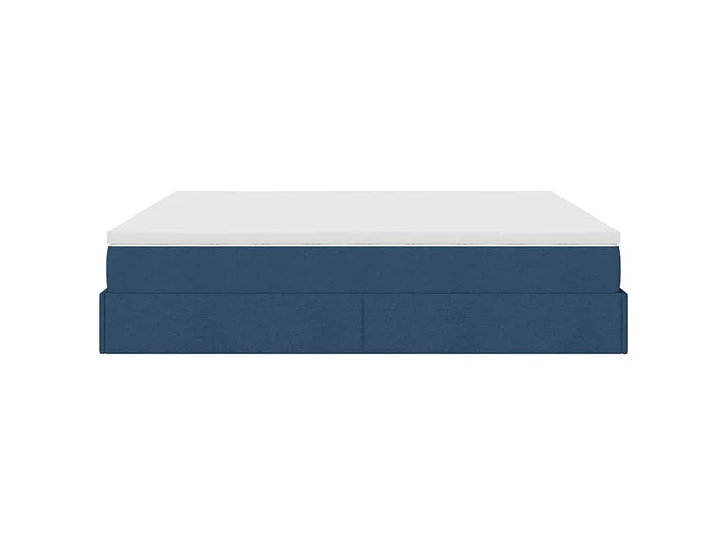 Ottoman-Bett mit Matratzen Blau 200x200 cm Stoff