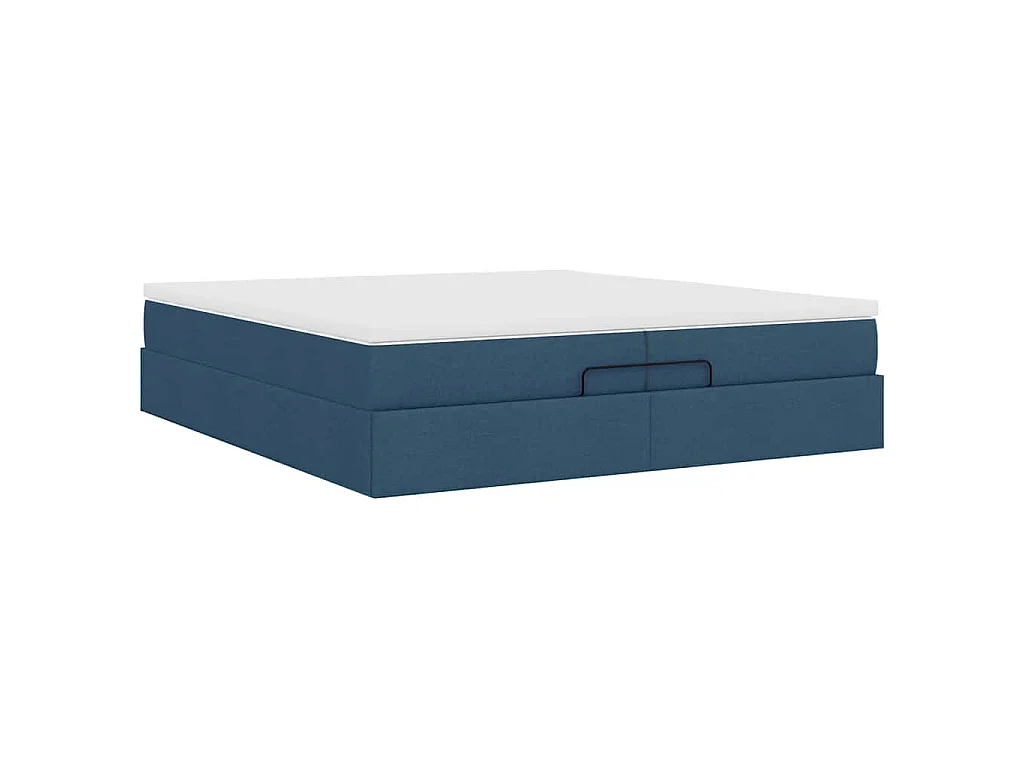 Ottoman-Bett mit Matratzen Blau 200x200 cm Stoff