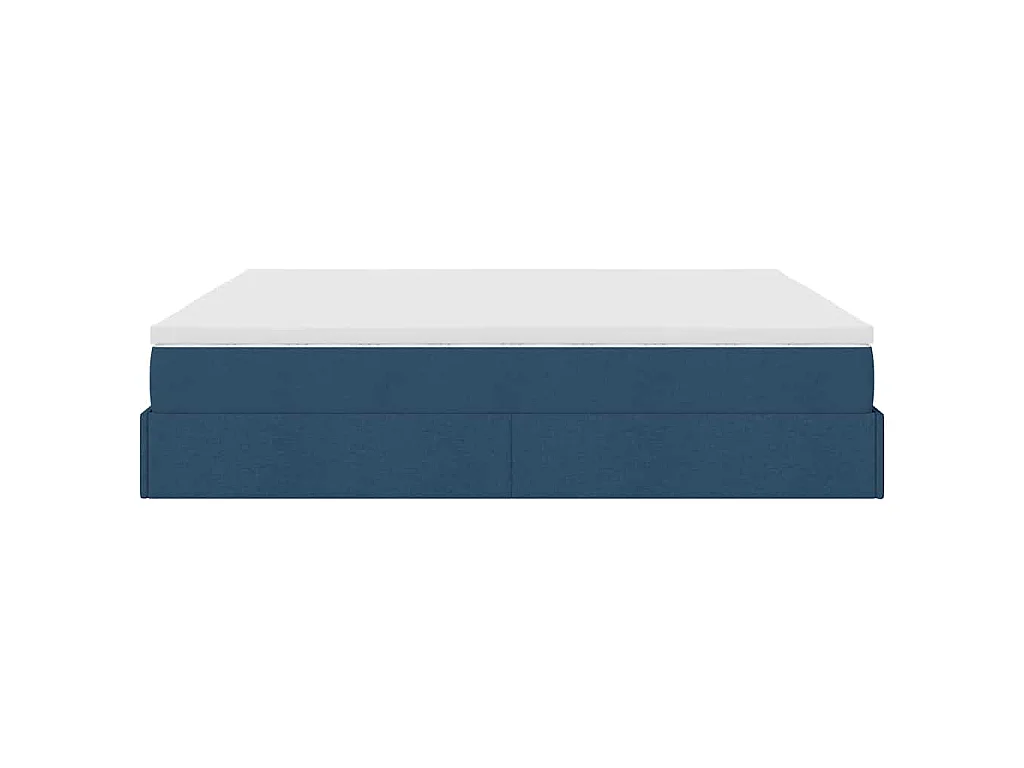 Ottoman-Bett mit Matratzen Blau 200x200 cm Stoff