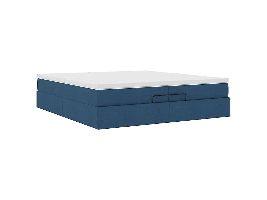 Ottoman bed met matrassen 200x200cm stof blauw