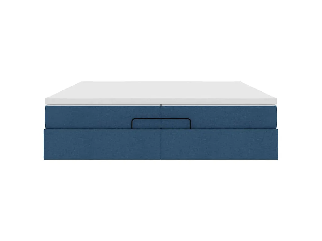 Ottoman bed met matrassen 200x200cm stof blauw