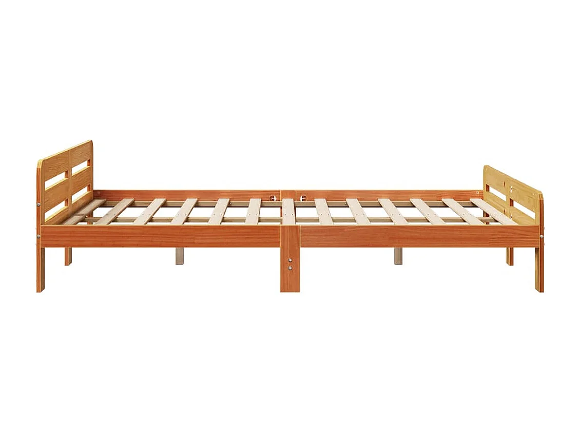 Bedframe zonder matras massief grenenhout wasbruin 150x200 cm