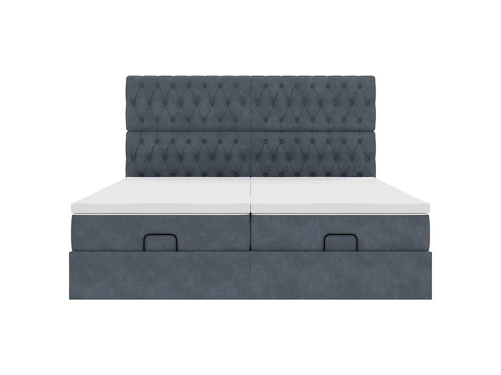 Ottoman bed met matrassen en LED's 200x200cm fluweel
