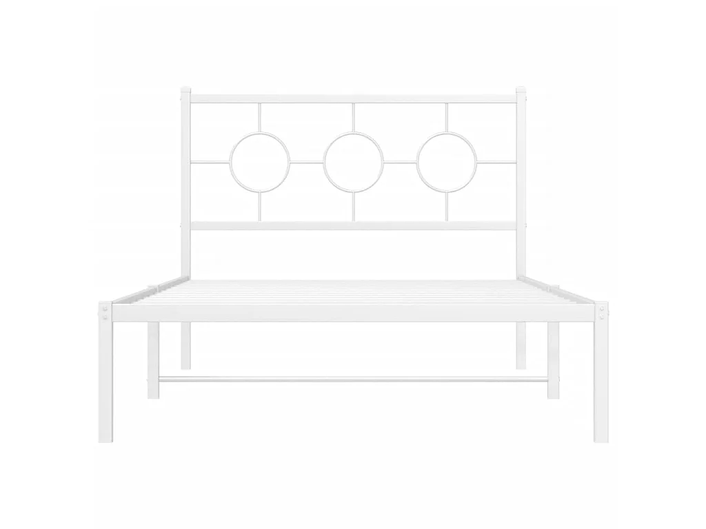 Giroletto con Testiera Metallo Bianco 107x203 cm