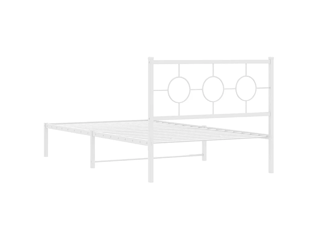 Giroletto con Testiera Metallo Bianco 107x203 cm