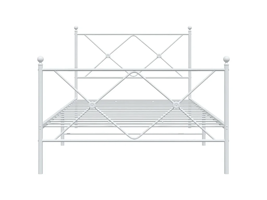 Bedframe met hoofd- en voeteneinde metaal wit 107x203 cm