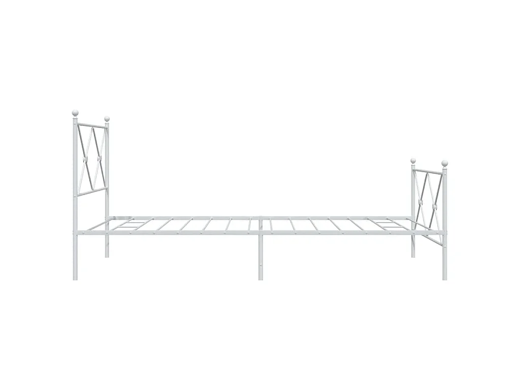 Bedframe met hoofd- en voeteneinde metaal wit 107x203 cm