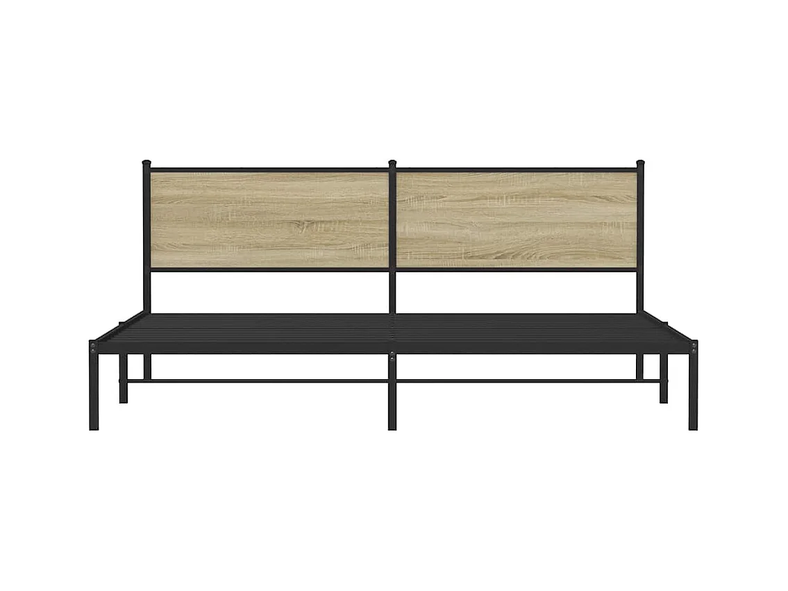 Cadre de lit en métal sans matelas chêne sonoma 193x203 cm