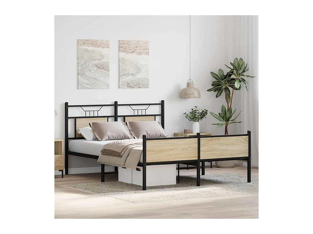 Cadre de lit sans matelas chêne sonoma 150x200 cm