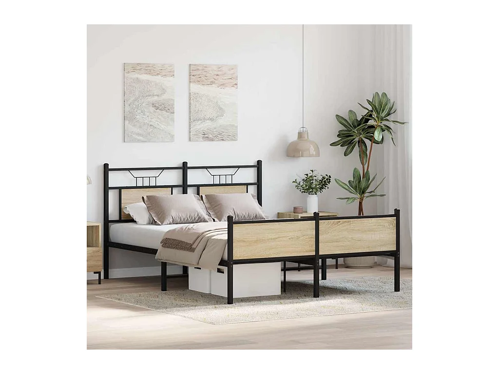 Bedframe zonder matras hout sonoma eikenkleurig 150x200 cm