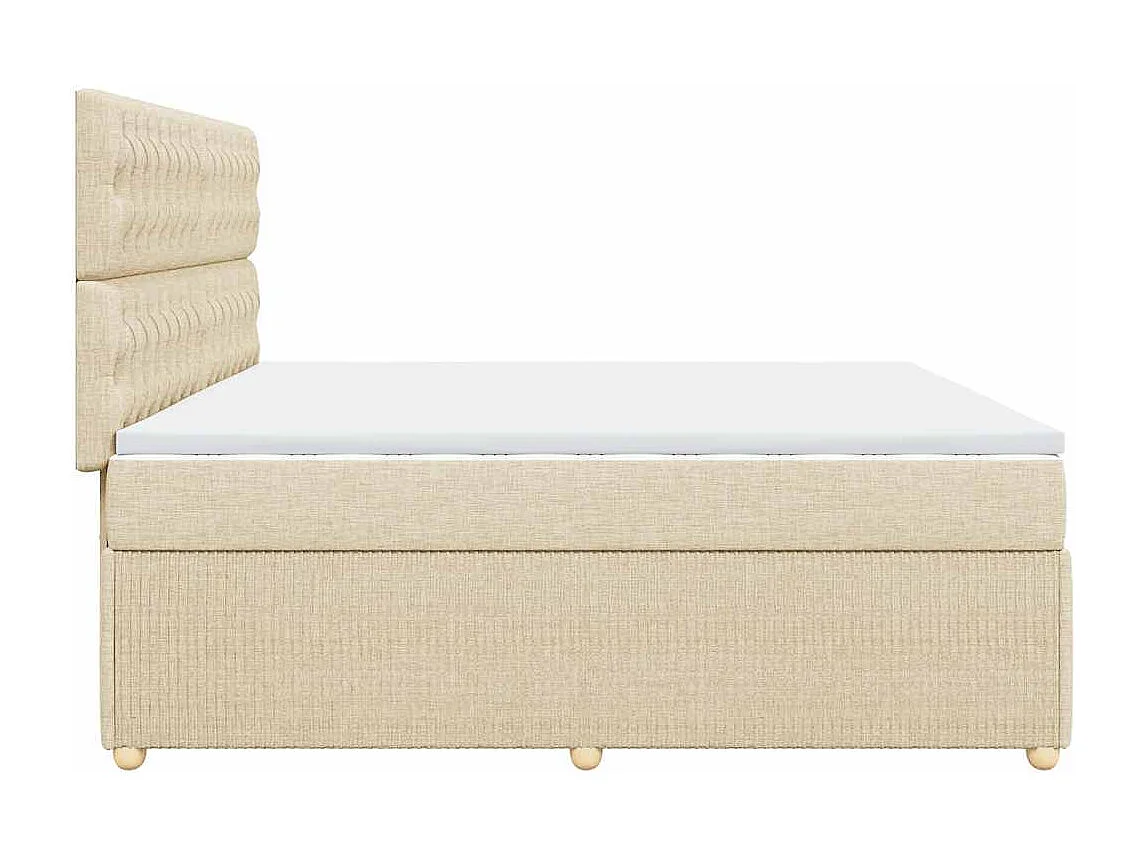 Boxspring met matras stof crèmekleurig 200x200 cm