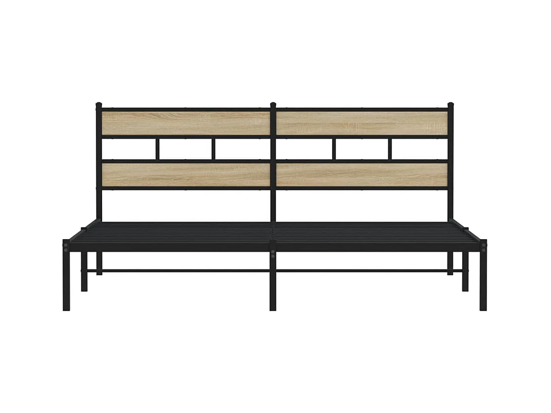 Bedframe zonder matras metaal sonoma eikenkleur 200x200 cm