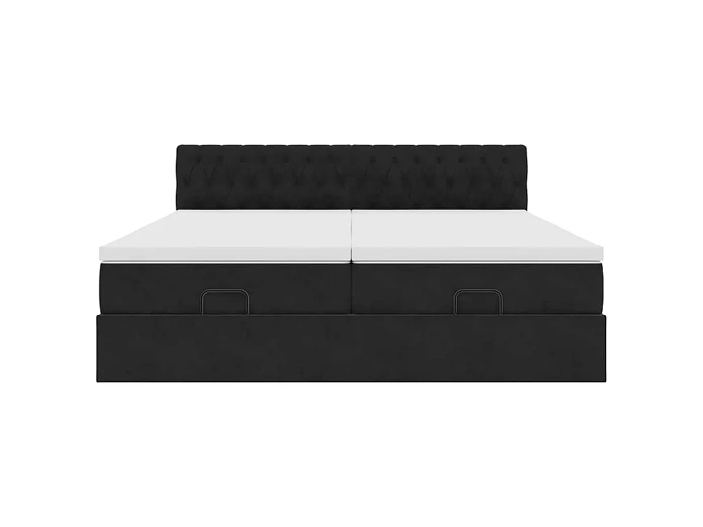 Ottoman bed met matrassen 200x200cm fluweel zwart
