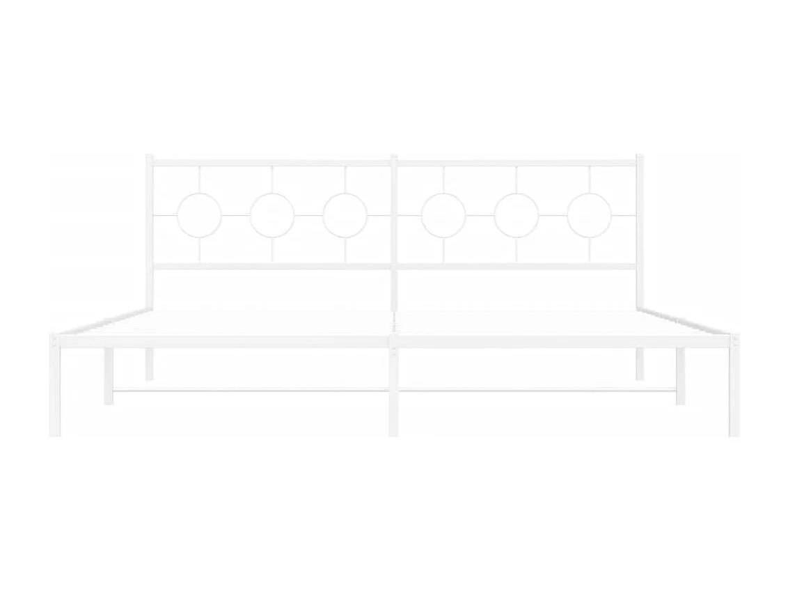 Estructura cama sin colchón con cabecero metal blanco 193x203cm