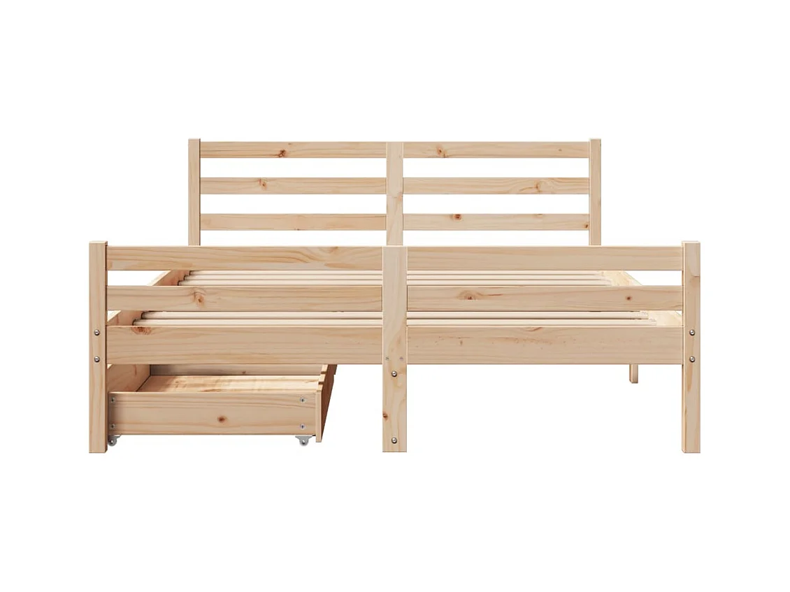 Cadre de lit sans matelas 150x200 cm bois de pin massif
