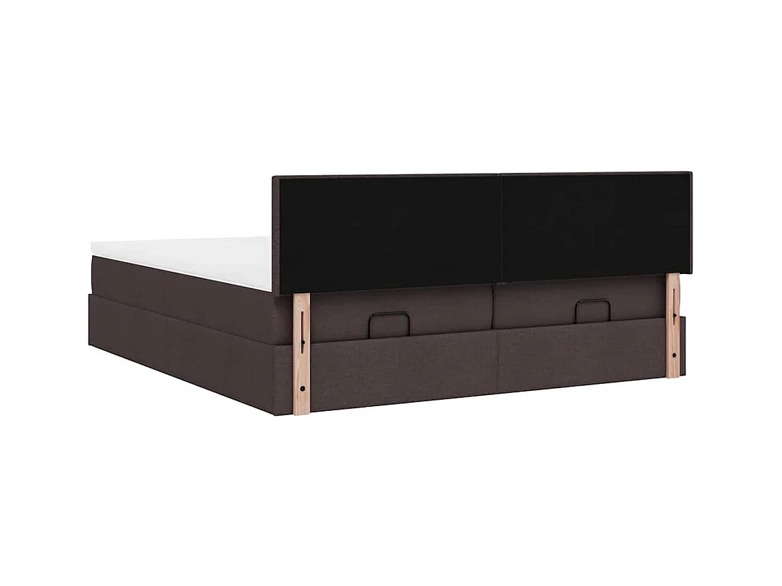 Ottoman-Bett mit Matratzen Dunkelbraun 200x200 cm Stoff