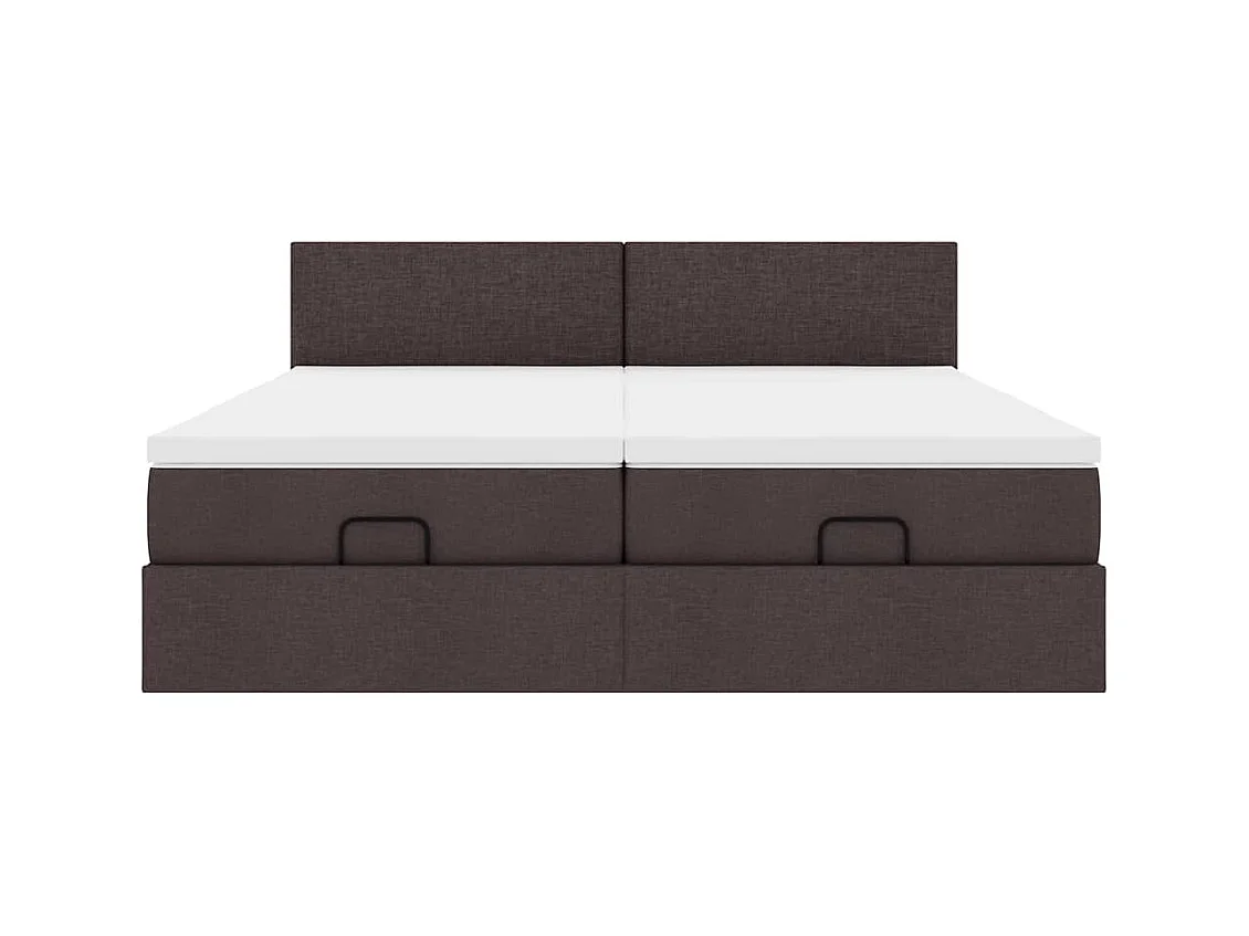 Ottoman-Bett mit Matratzen Dunkelbraun 200x200 cm Stoff