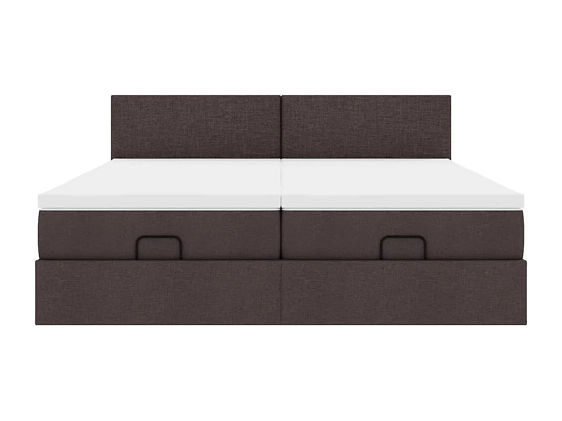 Ottoman-Bett mit Matratzen Dunkelbraun 200x200 cm Stoff