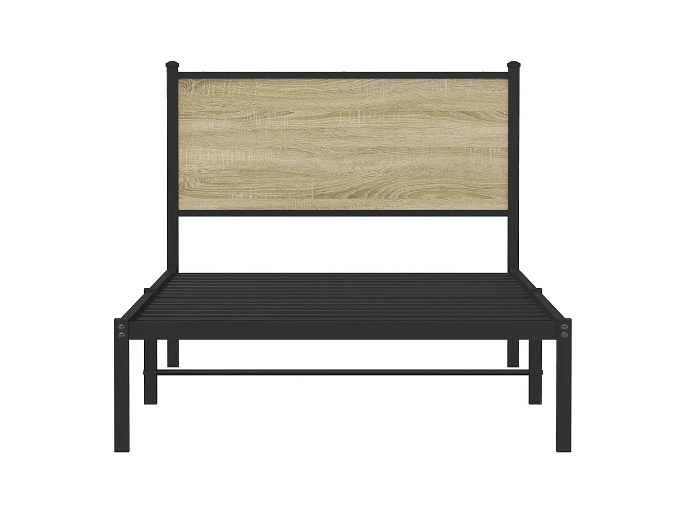 Estructura de cama sin colchón metal roble Sonoma 107x203 cm