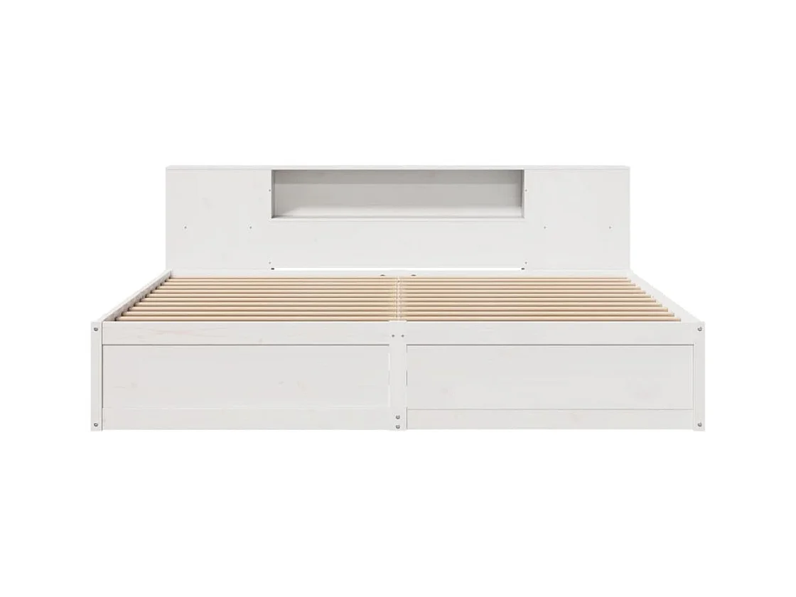 Cadre de lit sans matelas blanc 200x200 cm bois massif de pin