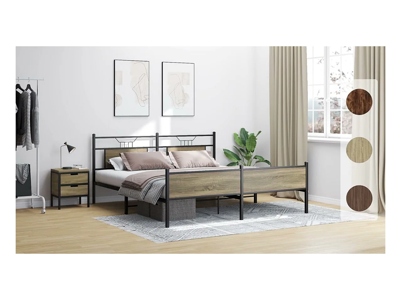 Cadre de lit sans matelas chêne marron 150x200 cm